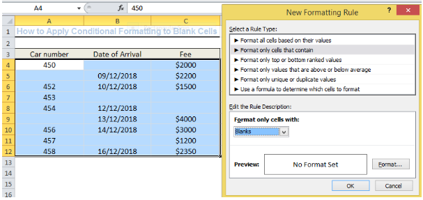 conditional formatting cells